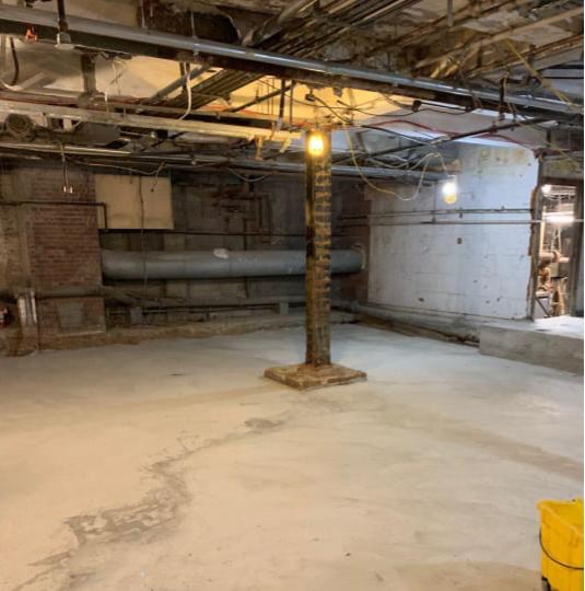Underused concrete space before conversion